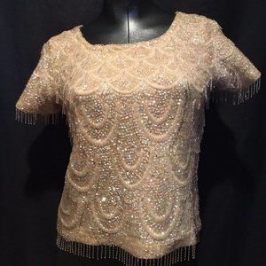 Fabulous 1960s Women's Vintage Sweater Covered in Beads and Sequins